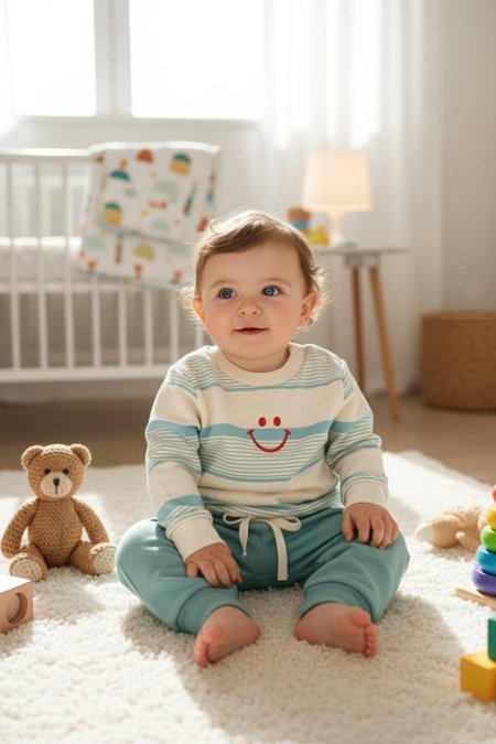 طقم الابتسامة باللون التركواز